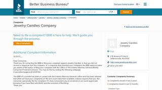 Jewelry Candles Company | Complaints | Better Business Bureau ...
