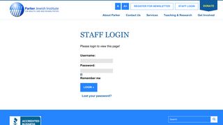 Staff Login - Parker Jewish Institute for Health Care and Rehabilitation