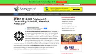 JEXPO 2018 (WB Polytechnic): Counselling Schedule ... - SarvGyan