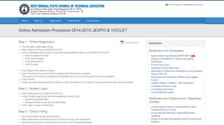 Online Admission Procedure 2014-2015 JEXPO & VOCLET