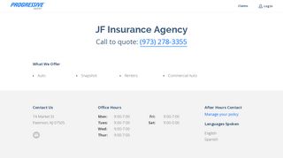 JF Insurance Agency, Paterson: (973) 278-3355 | Progressive Agent
