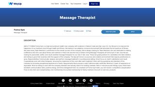Forma Gym: Massage Therapist | WayUp