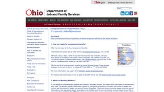 Unemployment Compensation FAQ's - Ohio Department of Job and ...