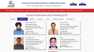 Journal of Food Science and Technology (JFST) - AFSTI