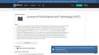 Journal of Fluid Science and Technology (JFST) | Publons