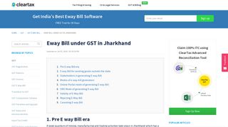Eway Bill under GST in Jharkhand - jharkhandcomtax.gov.in - ClearTax