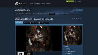 Steam Workshop :: Jhin Login Screen ( League Of Legends )