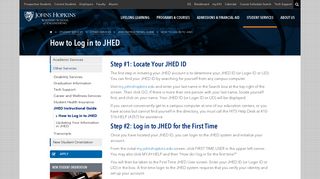 How to Log in to JHED | Johns Hopkins University Engineering for ...