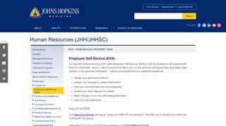 Employee Self-Service (ESS) | Human Resources | Johns Hopkins ...