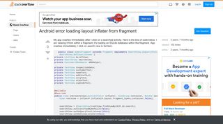 Android error loading layout inflater from fragment - Stack Overflow