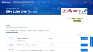 Jiffy Lube Live - Bristow | Tickets, Schedule, Seating Chart, Directions