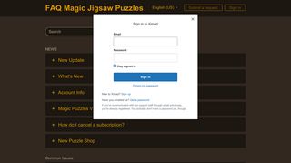 What is Login section? – FAQ Magic Jigsaw Puzzles