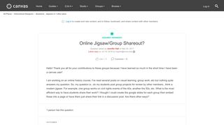 Online Jigsaw/Group Shareout? | Canvas LMS Community