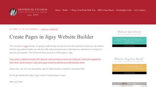 Create Pages in Jigsy Website Builder, a Jigsy Tutorial