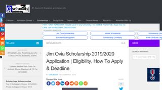 Jim Ovia Scholarship 2019/2020 Application | Eligibility, How To Apply ...