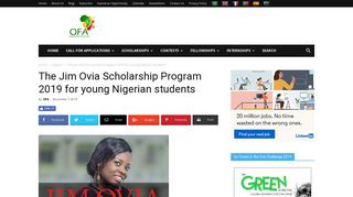 The Jim Ovia Scholarship Program 2019 for young Nigerian students ...
