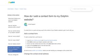 How do I add a contact form to my Dolphin website? – Jimdo Dolphin