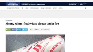 Jimmy John's appears to be abandoning its 'freaky fast' slogan when it ...