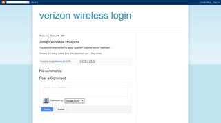 verizon wireless login: Jimojo Wireless Hotspots