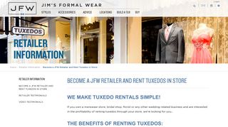 Become a Jim's Formal Wear Retailer