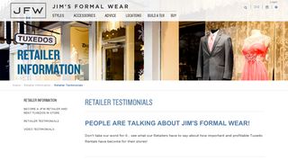 Retailer Testimonials | Jim's Formal Wear