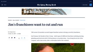 Jim's franchisees want to cut and run - Sydney Morning Herald