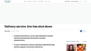 Delivery service Jinn has shut down - Business Insider