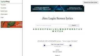 LEAGUE OF LEGENDS : Jinx Login Screen lyrics