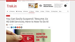 You Can Easily Suspend / Resume Jio 4G SIM Services; Here is How ...
