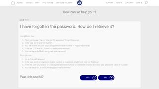 I have forgotten the password. How do I retrieve it | Reliance Jio FAQs