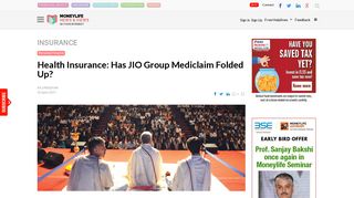Health Insurance: Has JIO Group Mediclaim Folded Up? - Moneylife