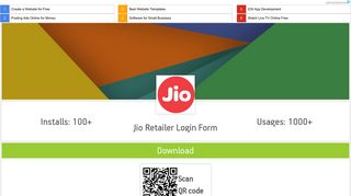 Jio Retailer Login Form Android App - Online App Creator - AppsGeyser