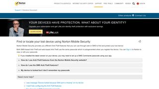 Find or locate your lost device using Norton Mobile Security