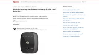 How to sign-up on Jio.com when my Jio sim card is in JioFi - Quora