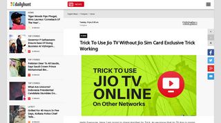 Trick To Use Jio TV Without Jio Sim Card Exclusive Trick Working ...