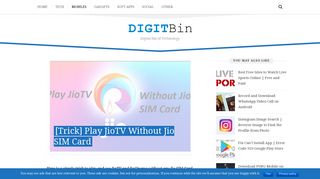 How to Use JioTV Play Without Jio SIM Card ? - DigitBin