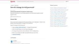 How to change Jio wifi password - Quora