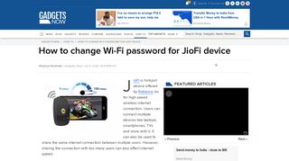 How to change Wi-Fi password for JioFi device | Gadgets Now