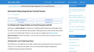 How to Create/ Change jiofi user ID and Jiofi ... - Jiofi local html