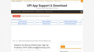 Helpline Jio Money Wallet App: Sign Up Problem/ OTP/ DOB care ...