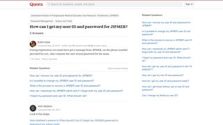 How to get my user ID and password for JIPMER - Quora