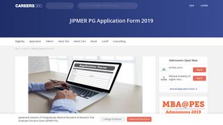JIPMER PG Application Form 2019 (Available) – Registration, Fee ...