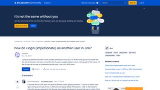 how do i login (impersonate) as another user in Ji... - Atlassian ...