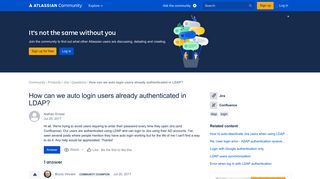 How can we auto login users already authenticated - Atlassian ...