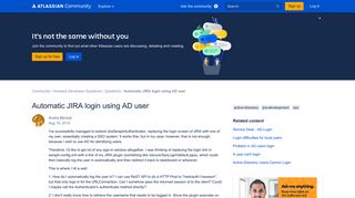 Solved: Automatic JIRA login using AD user - Atlassian Community