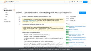 JIRA CLI Commandline Not Authenticating With Password Federation ...