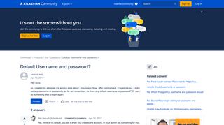 Default Username and password? - Atlassian Community