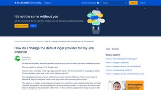 How do I change the default login provider for my ... - Atlassian ...