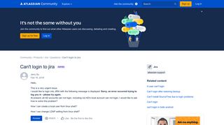 Can't login to jira - Atlassian Community