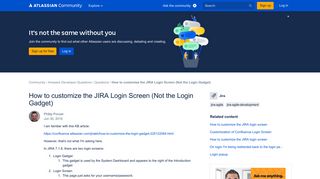 How to customize the JIRA Login Screen (Not the Lo...